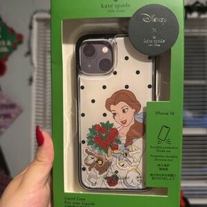 Kate Spade Disney iPhone 14 Case - Belle and Polka Dot Design